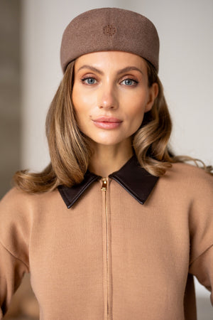 Perrine Collared Cable Sweater – Camel