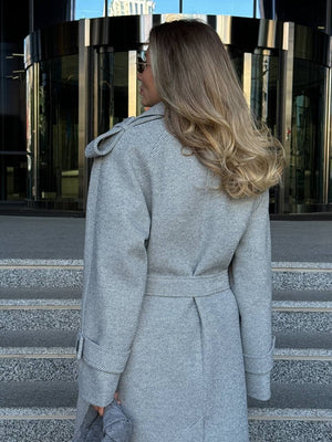 Marceline Belted Wool-Look Coat