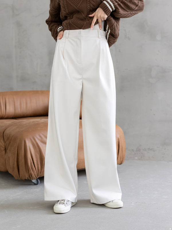 Clémence Pleated Wide-Leg Trousers