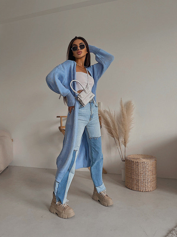 Selene Longline Cardigan – Blue