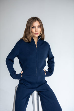 Charlotte Zip Bomber & Trouser Set – Blue
