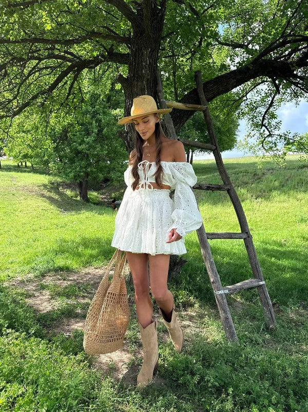 Séraphine Broderie Top & Skirt Set