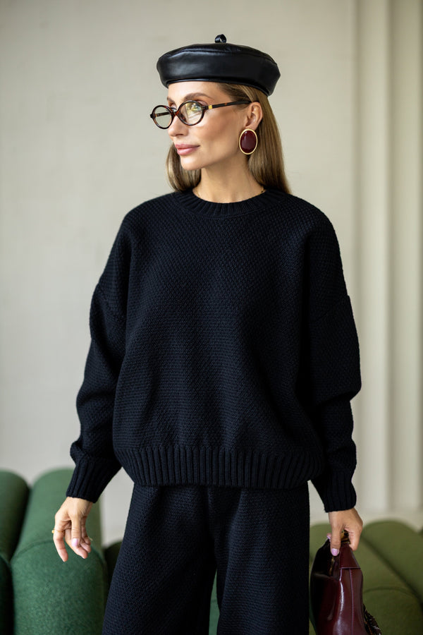 Anouk Knit Lounge Set – Black