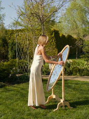 Cléo Lace-Trim Satin Maxi – Milk White
