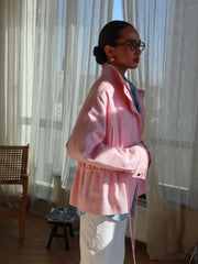 Pascale Cotton Twill Bomber in Pink