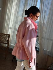 Pascale Cotton Twill Bomber in Pink