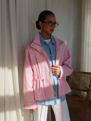 Pascale Cotton Twill Bomber in Pink