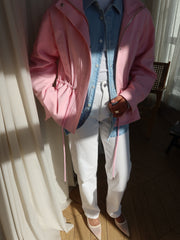 Pascale Cotton Twill Bomber in Pink