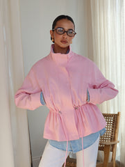 Pascale Cotton Twill Bomber in Pink