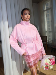 Pascale Cotton Twill Bomber in Pink