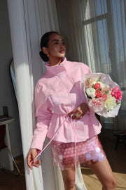 Pascale Cotton Twill Bomber in Pink