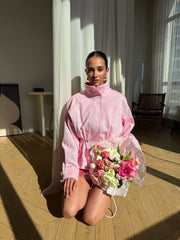 Pascale Cotton Twill Bomber in Pink