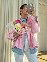 Pascale Cotton Twill Bomber in Pink