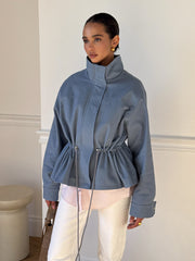 Pascale Cotton Twill Bomber in Blue