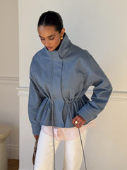 Pascale Cotton Twill Bomber in Blue