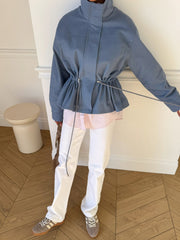 Pascale Cotton Twill Bomber in Blue