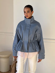 Pascale Cotton Twill Bomber in Blue