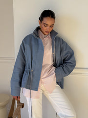 Pascale Cotton Twill Bomber in Blue