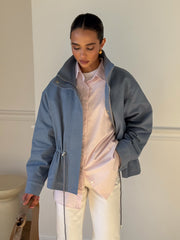 Pascale Cotton Twill Bomber in Blue