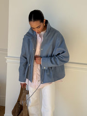 Pascale Cotton Twill Bomber in Blue