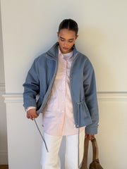 Pascale Cotton Twill Bomber in Blue