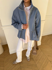 Pascale Cotton Twill Bomber in Blue