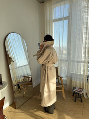 Orianne Longline Belted Trench in Beige