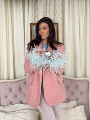 Adeline Bouclé Blazer in Pink