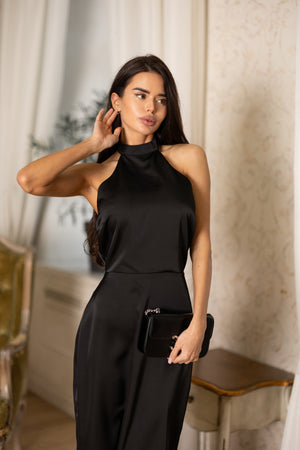 Océane Halter Jumpsuit – Black