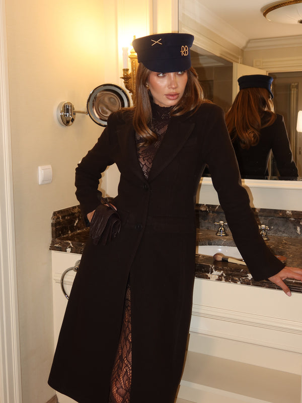 Irène Single-Breasted Wool Coat – Chocolate