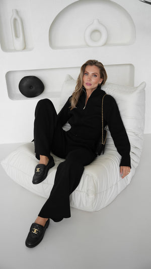 Charlotte Zip Bomber & Trouser Set – Black