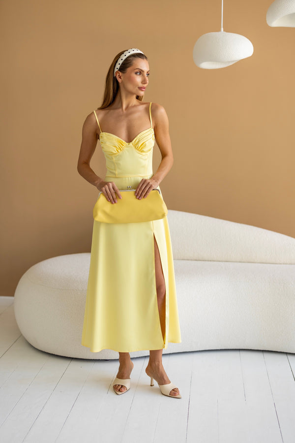 Léa Corset Slip Dress – Yellow