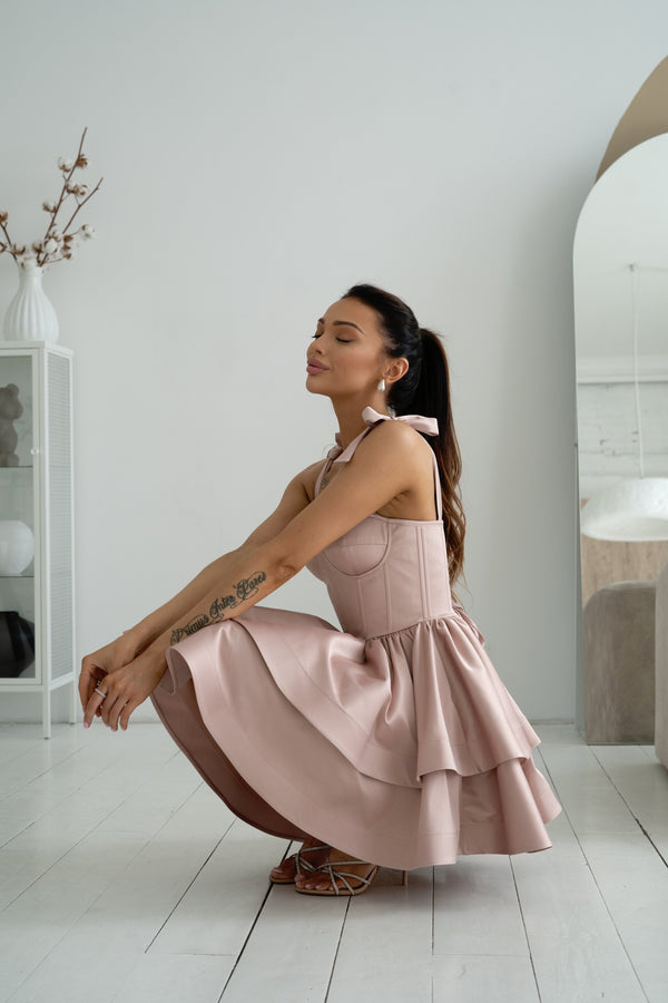 Léontine Tie-Strap Tiered Mini Dress – Mango