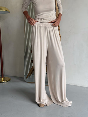 Angeline Knit Cardigan, Top & Trouser Set – Cream