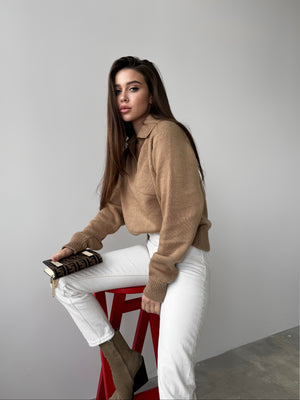 Elin Knit Blouse – Camel