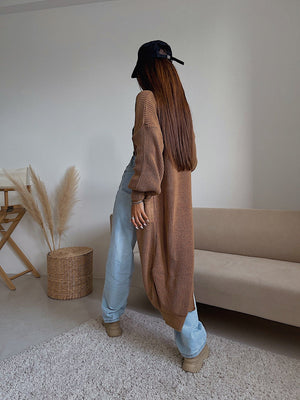 Selene Longline Cardigan – Camel
