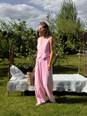 Blanche Waistcoat & Trouser Suit – Pink