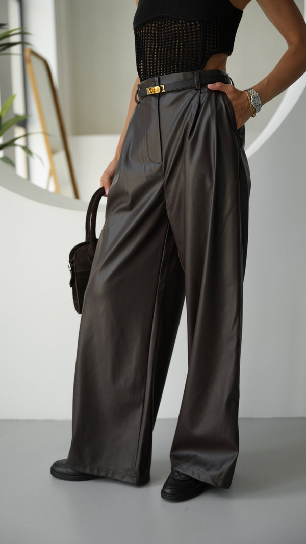 Clémence Pleated Wide-Leg Trousers