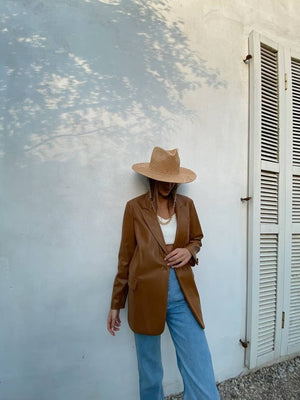 Hermine Oversized Longline Blazer – Brown
