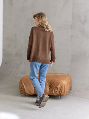 Marion Relaxed Crew Sweater – Brown
