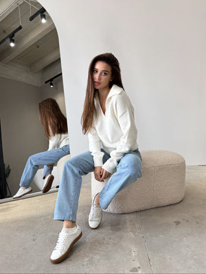 Elin Knit Blouse – Milk White