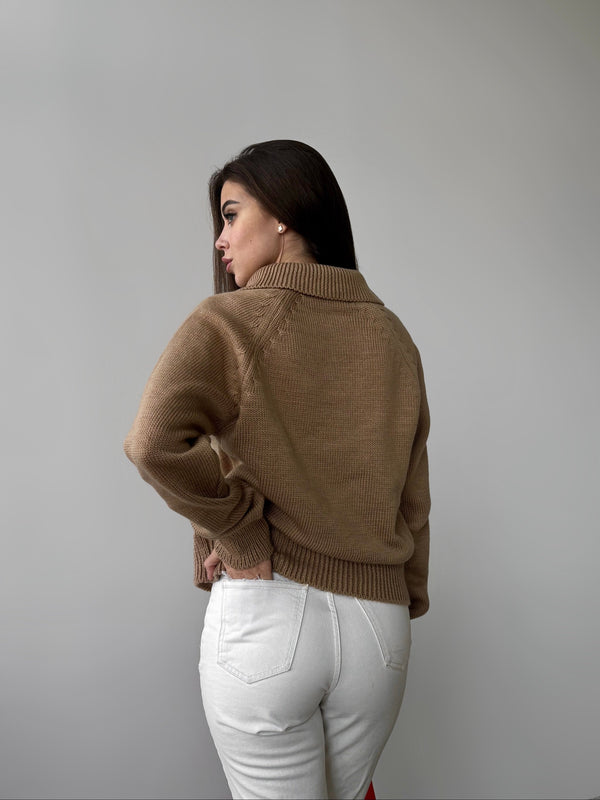 Elin Knit Blouse – Camel
