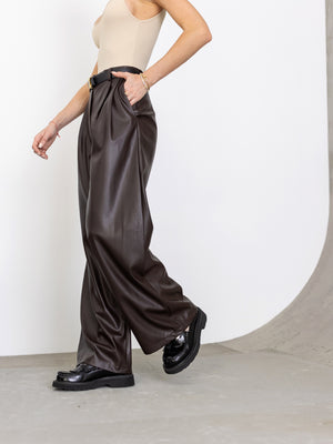 Clémence Pleated Wide-Leg Trousers