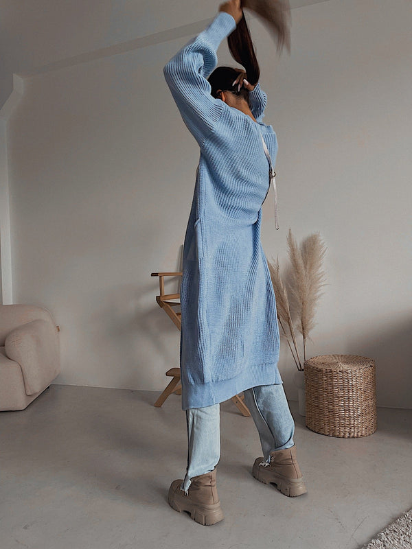 Selene Longline Cardigan – Blue