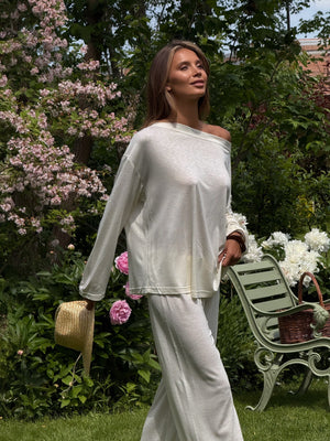 Céleste Off-Shoulder Knit Set – Butter
