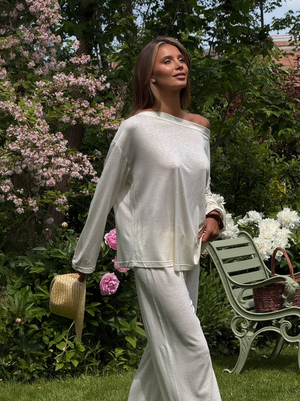 Céleste Off-Shoulder Knit Set – Butter