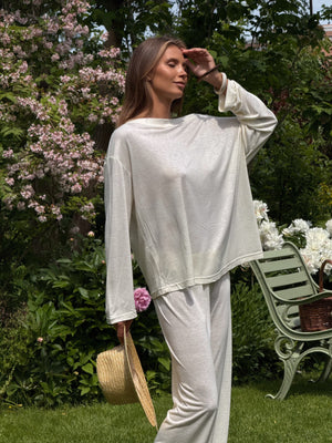 Céleste Off-Shoulder Knit Set – Butter