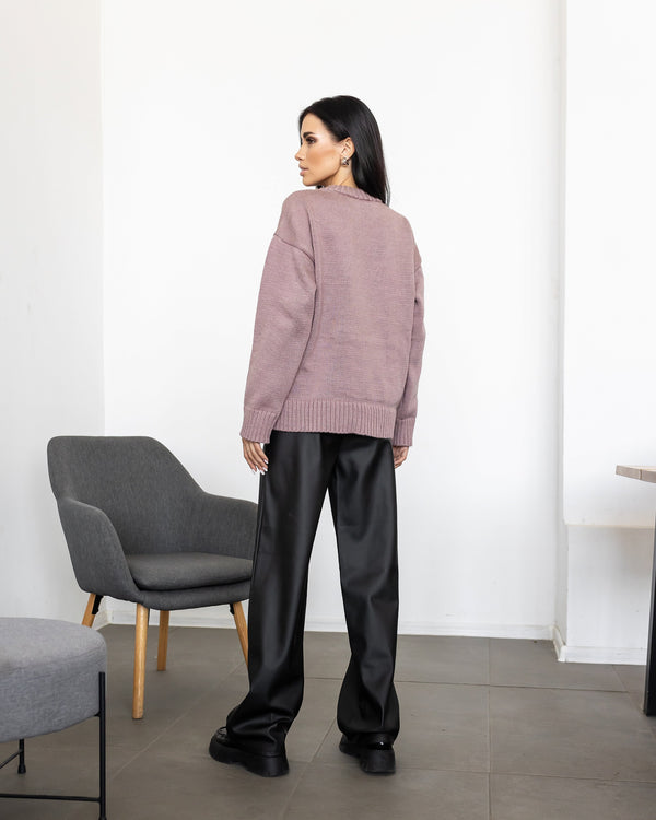Marion Relaxed Crew Sweater – Blush