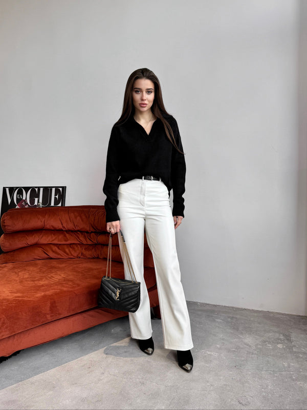 Elin Knit Blouse – Black