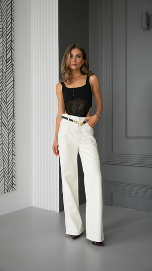 Astrid Belted Wide-Leg Trousers